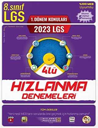 Tonguç Akademi 2023 8. Sınıf LGS 1. Dönem 4 lü Hızlanma Denemeleri