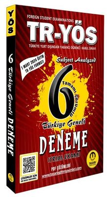 Tasarı Yayıncılık TR YÖS 6 Türkiye Geneli Deneme - Son Format