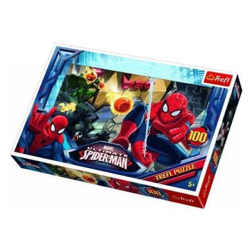 Trefl Puzzle Çocuk 100 Parça Spiderman Escape Marvel