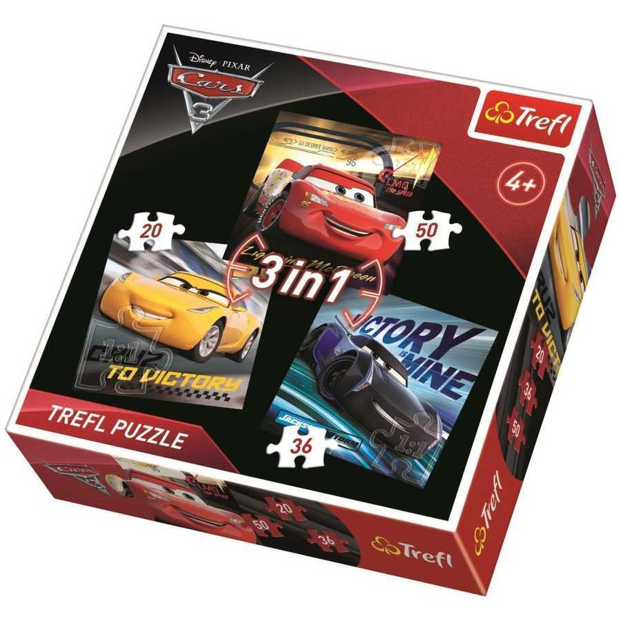 Trefl Puzzle 106 Parça 3 in 1 Cars 3 Racing Legends