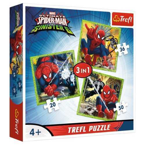 Trefl Puzzle 106 Parça 3 in 1 Spidermans World