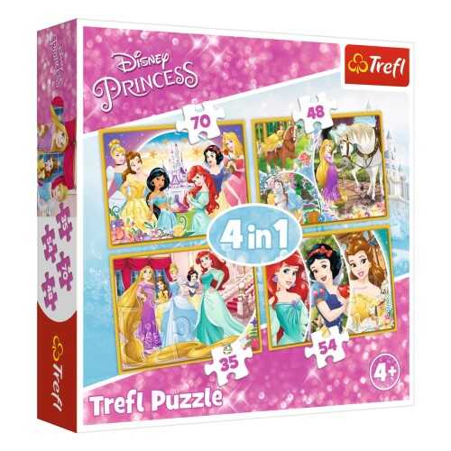 Trefl Puzzle Çocuk 207 Parça Happy Day of Princesses 4lü