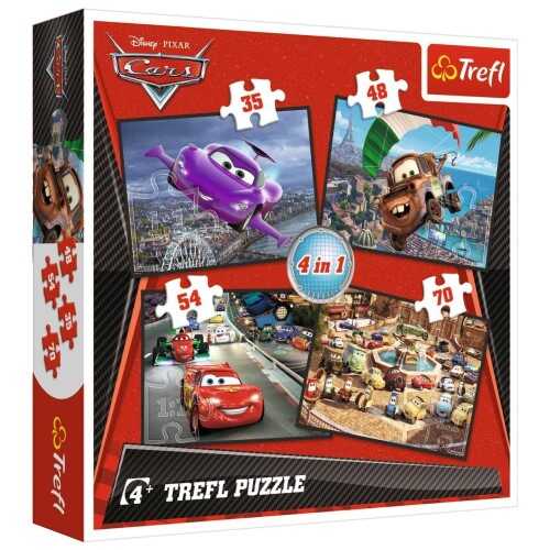 Trefl Puzzle 207 Parça 4 in 1 Cars Set Off On A Journey