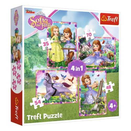 Trefl Puzzle 207 Parça 4 in 1 Sofias World Sofia The First