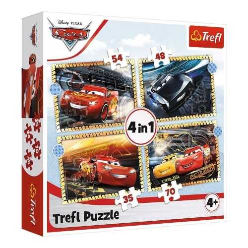 Trefl Puzzle Çocuk 4In1 Disney Cars 3 Ready Steady Go