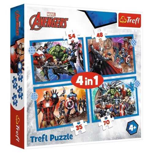 Trefl Puzzle Çocuk 4In1 Disney Marvel The Avangers Brave Avangers
