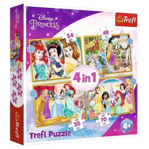 Trefl Puzzle Çocuk 4In1 Disney Princess Happy Day