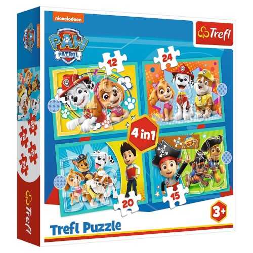 Trefl Puzzle Çocuk 4In1 Happy Paw Patrol Team Viacom Paw Patrol