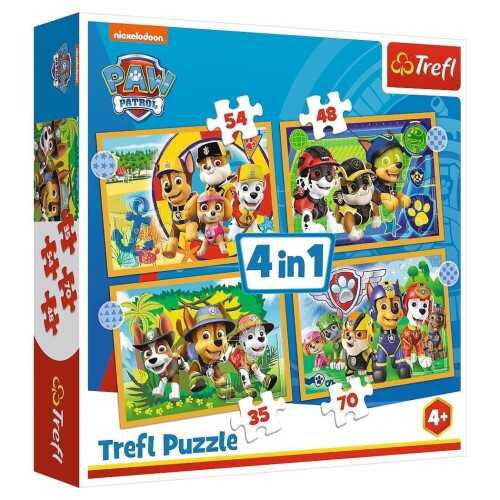 Trefl Puzzle Çocuk 4in1 Holiday Paw Patrol Viacom Paw Patrol