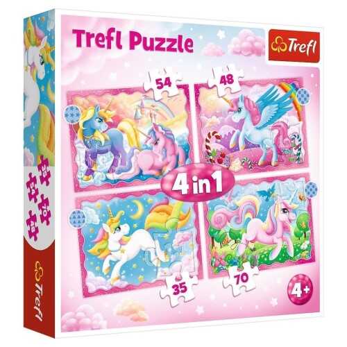 Trefl Puzzle Çocuk 4In1 Unicorns And Magic