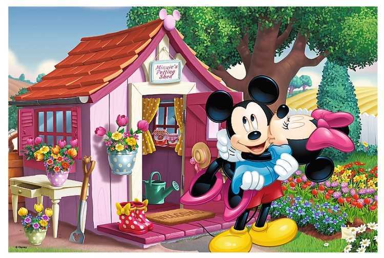 Trefl Puzzle Çocuk 60 Parça Mickey And Minnie In The Garden Disney