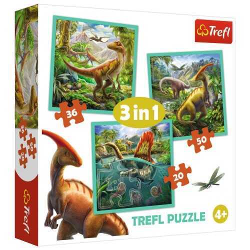 Trefl Puzzle 3in1 20+36+50 Parça The Extraordinary World Of Dinosaur