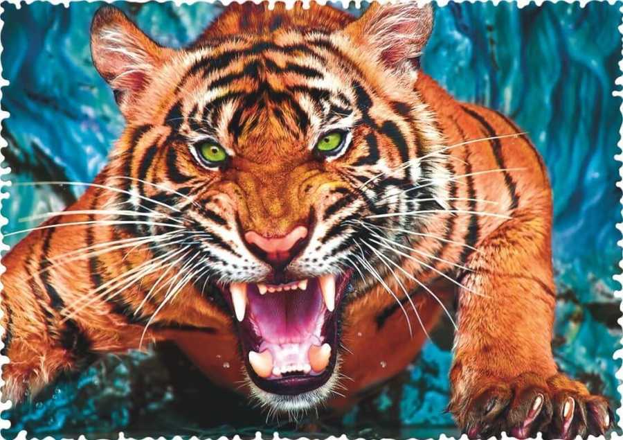 Trefl Puzzle 600 Parça Crazy Shapes Facing A Tiger