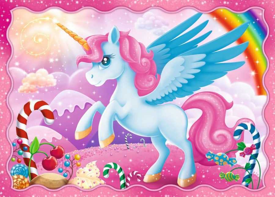 Trefl Puzzle Çocuk 207 Parça 4in1 The Magical World of Unicorns