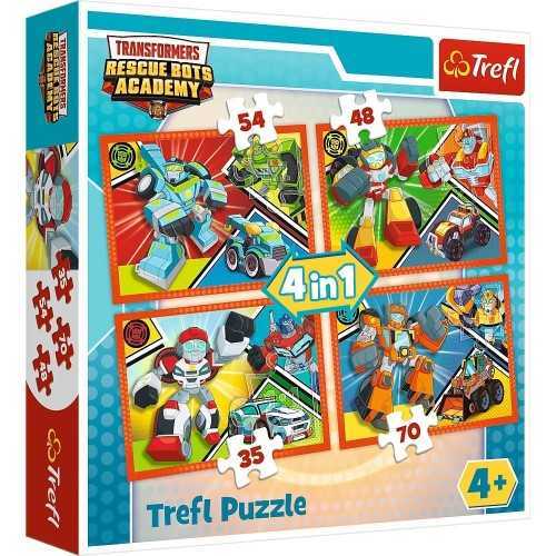 Trefl Puzzle Çocuk 207 Parça 4 in1 Transformers Academy