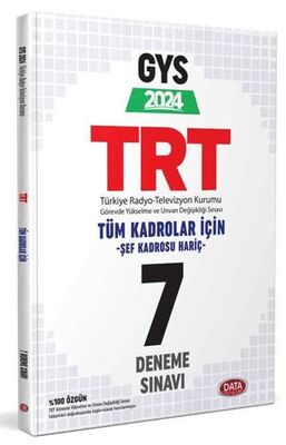 Data Yayınları TRT Tüm Kadrolar Şef Kadrosu Hariç GYS 7 Deneme Sınavı
