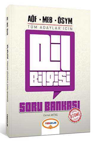 Yediiklim Yayınları Tüm Adaylar İçin Dil Bilgisi Tamamı Çözümlü Soru Bankası - Yediiklim Yayınları