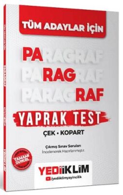 Tüm Adaylar İçin Paragraf Çek Kopart Yaprak Test - 1