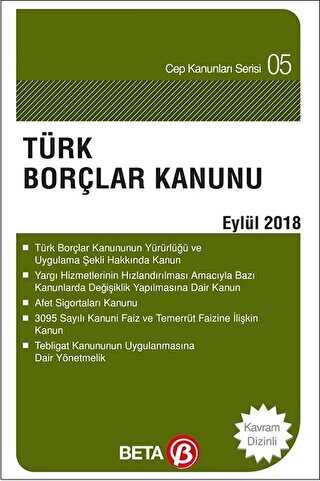 Türk Borçlar Kanunu Eylül 2018