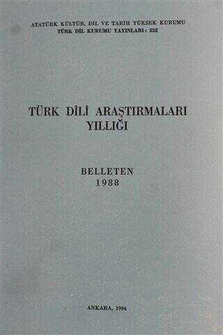 Türk Dili Araştırmaları Yıllığı - Belleten 1988