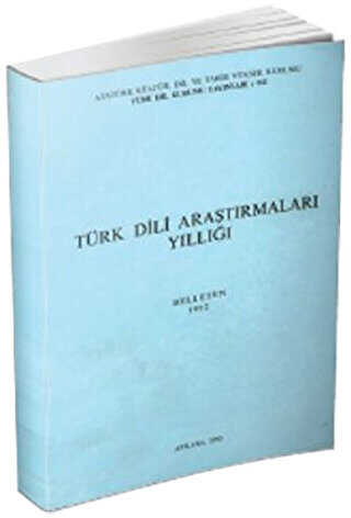 Türk Dili Araştırmaları Yıllığı: Belleten 1992