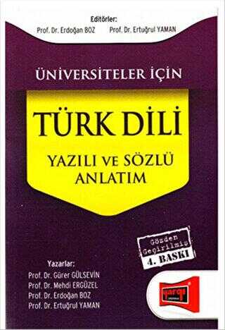 Yargı Yayınevi Üniversiteler İçin Türk Dili Yazılı ve Sözlü Anlatım