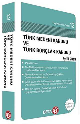Türk Medeni Kanunu ve Türk Borçlar Kanunu Eylül 2019