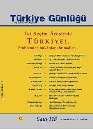 Türkiye Günlüğü Dergisi Sayı: 118