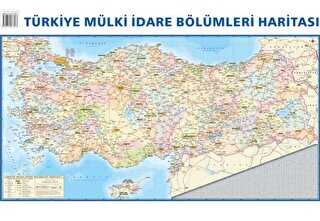 Türkiye Mülki İdare Bölümleri Fiziki Haritası 50x70 Çift Taraflı