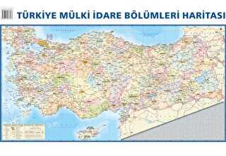 Türkiye Mülki İdare Bölümleri Fiziki Haritası 50x70 Çift Taraflı - 1