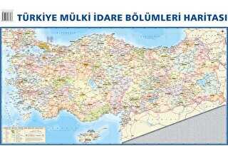 Türkiye Mülki İdare Bölümleri Fiziki Haritası 70x100 Çift Taraflı
