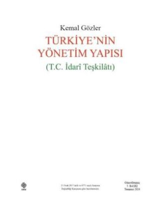 Türkiye’nin Yönetim Yapısı T.C. İdari Teşkilatı - 1