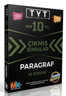 TYT Parağraf Karması Son 10 Yıl Çıkmış Sorular 10 Deneme - 1