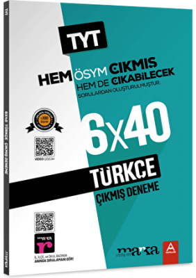 TYT Türkçe ÖSYM Çıkmış ve Çıkabilecek Sorulardan Oluşturulmuş 6 Deneme Sınavı Tamamı Video Çözümlü - 1