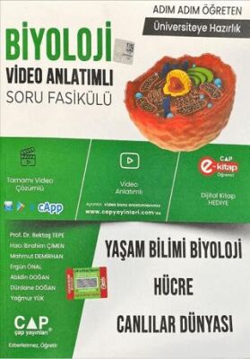 Çap Yayınları TYT AYT Biyoloji Video Anlatımlı Yaşam Bilimi Biyoloji, Hücre, Canlılar Dünyası Soru Fasikülü - 1