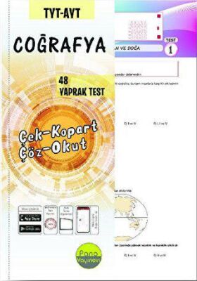 Pano Yayınevi TYT AYT Coğrafya Yaprak Testleri Çek Kopart - 1