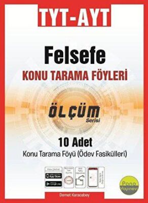 Pano Yayınevi TYT AYT Felsefe Konu Tarama Föyleri Ölçüm Serisi 10 Fasikül - 1