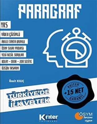 Kriter Akademi 15 Net Garantili Paragraf Yayınları - 1