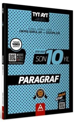 A Yayınları TYT AYT Paragraf Son 10 Yıl Soru ve Çözümleri - 1