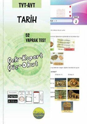 Pano Yayınevi TYT-AYT Tarih Yaprak Testleri Çek Kopart kapağı