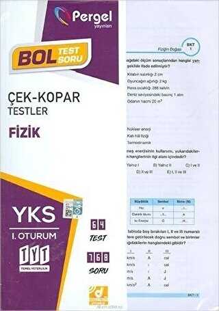 Pergel Yayınları TYT Birinci Oturum Fizik Yaprak Test - 1