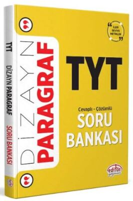 Editör Yayınevi 2025 TYT Dizayn Yeni Nesil Sorularla Paragraf Soru Bankası - 1