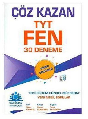 Çöz Kazan Yayınları Çöz Kazan YKS 1. Oturum TYT Fen Bilimleri 30 Deneme - 1