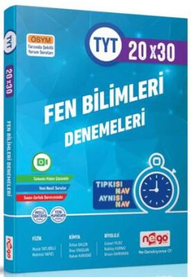 Nego Yayınları TYT Fen Bilimleri Tamamı Video Çözümlü Branş Deneme - 1