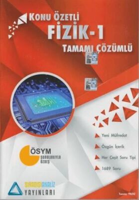 Sıradışı Analiz Yayınları Konu Özetli Fizik - 1 Tamamı Çözümlü Soru Bankası - 1