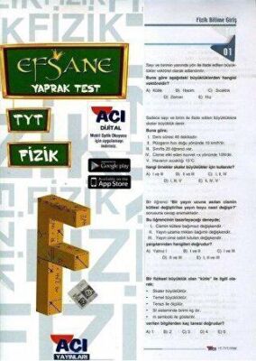 Açı Yayınları TYT Fizik Efsane Çek Kopart Yaprak Test - 1