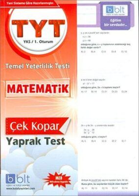 TYT - YKS 1. Oturum Matematik Çek Kopar Yaprak Test - 1