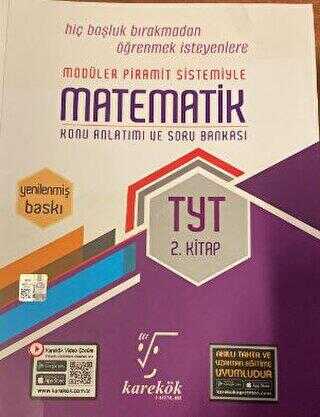 Karekök Yayıncılık TYT Matematik Konu Anlatımı ve Soru Bankası 2. Kitap