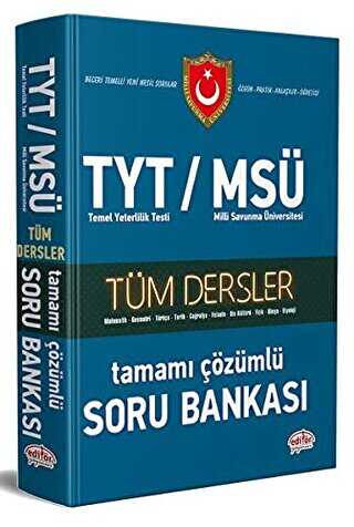 Editör Yayınevi TYT MSÜ Tüm Dersler Tamamı Çözümlü Soru Bankası