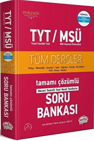 TYT - MSÜ Tüm Dersler Tamamı Çözümlü Soru Bankası
